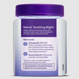 Soothing Night Ashwagandha 50 дъвчащи бонбони | Natrol