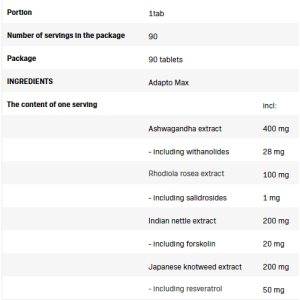 Adapto Max 90 таблетки | SFD Nutrition