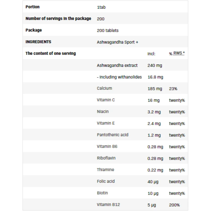 Ashwagandha Sport+ 200 таблетки | SFD Nutrition Ashwagandha Sport+ 200 таблетки | SFD Nutrition