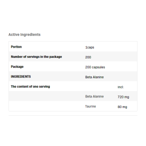 Beta Alanine Caps 200 капсули | SFD Nutrition