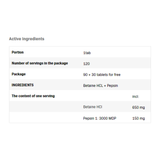 Betaine HCL + Pepsin 120 таблетки | SFD Nutrition