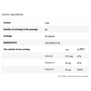 Calcium D3 K2 90 таблетки | SFD Nutrition