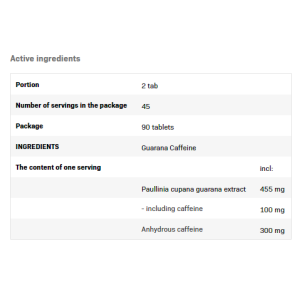 Guarana Caffeine 90 таблетки | SFD Nutrition Guarana Caffeine 90 таблетки | SFD Nutrition