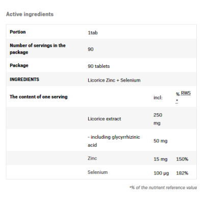 Licorice Zinc + Selenium 90 таблетки | SFD Nutrition