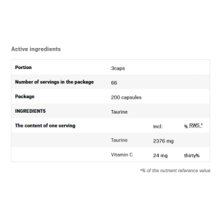 Taurine Caps 200 капсули | SFD Nutrition