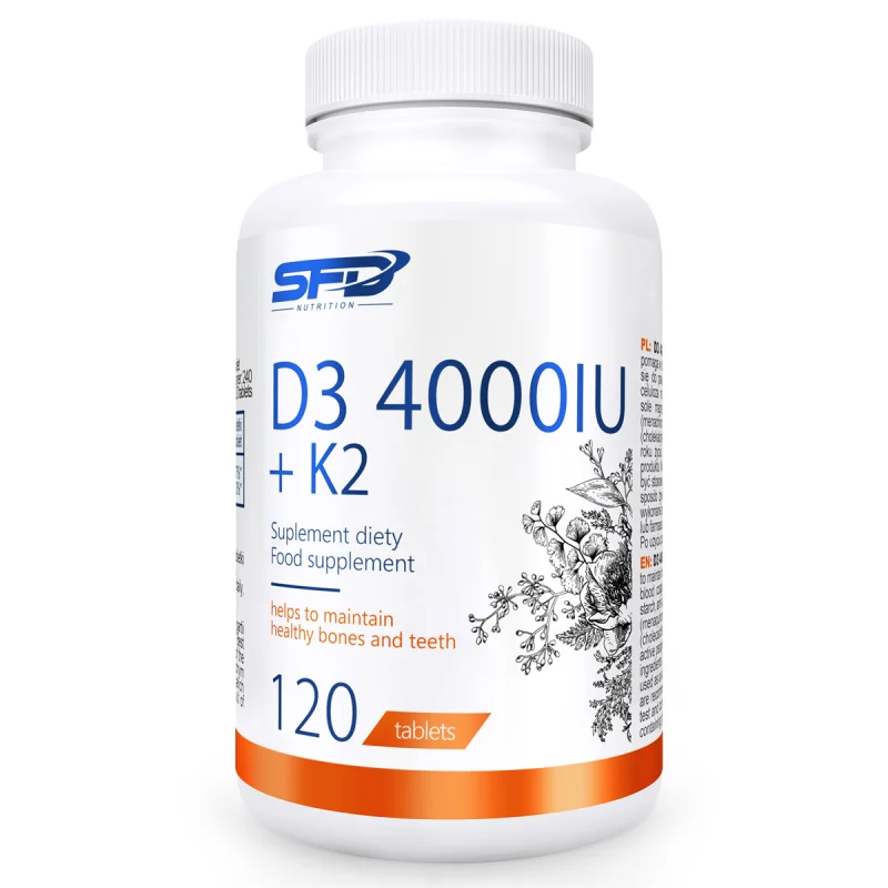 Vitamin D3 4000 + K2 120 таблетки | SFD Nutrition Vitamin D3 4000 + K2 120 таблетки | SFD Nutrition