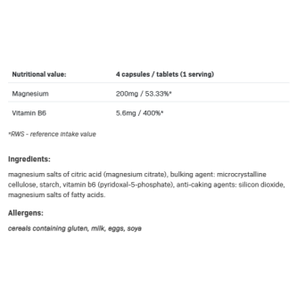 Magnesium Citrate + B6 180 таблетки | SFD Nutrition