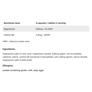 Organic Magnesium + B6 180 таблетки | SFD Nutrition