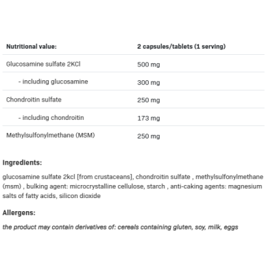 Glucosamine + Chondroitin + MSM 180 таблетки | SFD Nutrition Glucosamine + Chondroitin + MSM 180 таблетки | SFD Nutrition
