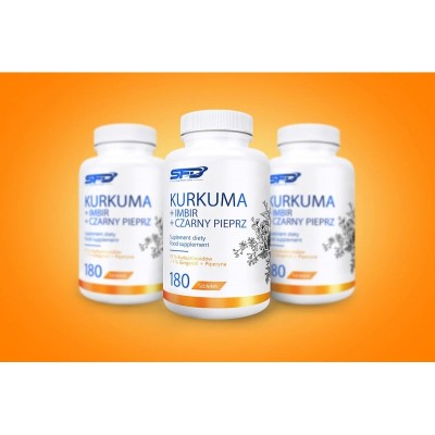 Curcumin + Ginger + Piperine 180 таблетки | SFD Nutrition