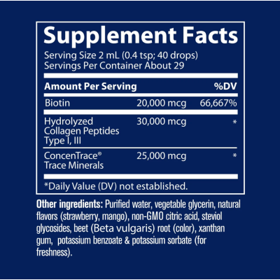 Ionic Biotin + Collagen 59 мл | Trace Minerals Ionic Biotin + Collagen 59 мл | Trace Minerals