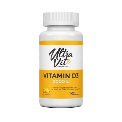 UltraVit Vitamin D3 2000 180 гел-капсули | VPLab