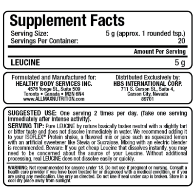 Leucine Powder - 400 г | Allmax Nutrition