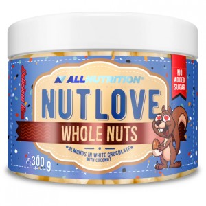 NutLove Almonds in White Choco Coco - Диетични Ядки - Бял шоколад с кокос | 300g