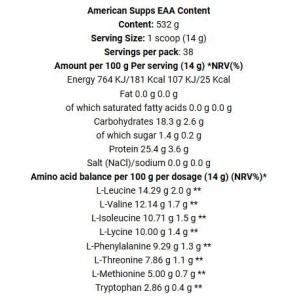 EAA | Essential Amino Acids Powder - Диня 532 грама