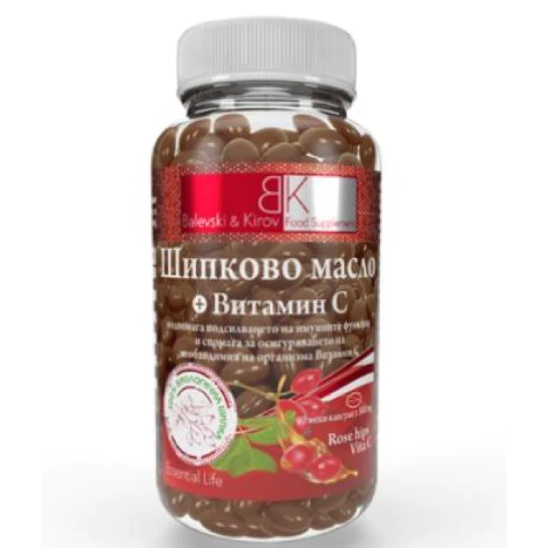 Rose Hips Vita C 500 мг 90 капсули | Balevski & Kirov Стимулира  имунната дейност на организма Допринася за необходимия на организма Витамин С Развива  физическата и умствената активност Подс Rose Hips Vita C 500 мг 90 капсули | Balevski & Kirov С