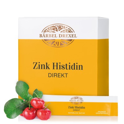 Zink Histidin DIREKT (Портокал и Грейпфрут) 30 сашета | Barbel Drexel Допринася за нормалното функциониране на имунната система Спомага за защитата на клетките от оксидативен стрес Улеснява нормалния киселинн Zink Histidin DIREKT (Портокал и Грейпфрут) 30