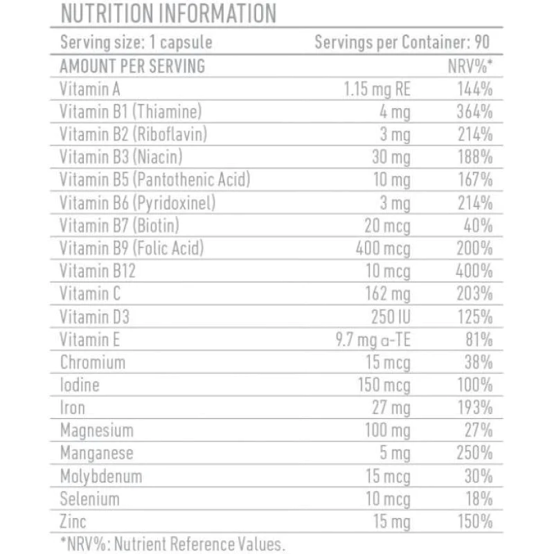 Vit&Min 90 капсули | Battery Nutrition Vit&Min 90 капсули | Battery NutritionУкрепва имунната система
Подобрява издръжливостта и повишава мотивацията
Специално проектиран за физически активни хора
100% телешки желатинови капсули
Vit Vit&Min 90 капсули | Battery Nutrition Укрепва имунната система Подобрява издръжливостта и повишава мотивацията Специално проектиран за физически активни хора 100% телешки желатинови капсули Vit& Vit&Min 90 капсули | Battery Nutrition Укреп