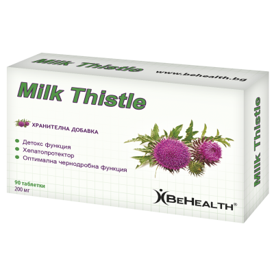 Milk Thistle 200 мг 90 таблетки | BeHealth Поддържа здравето на черния дроб Помага за премахване на токсините от черния дроб и тялото Намалява нивата на холестерола чрез стимулиране на жлъчния поток Помага Milk Thistle 200 мг 90 таблетки | BeHealth Поддър