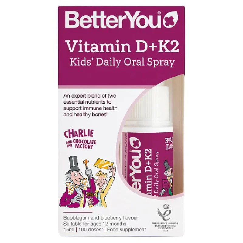 Vitamin D + K2 Kids Oral Spray 15 мл | BetterYou Оптимална доза витамин D и K2 за подпомагане растежа на Вашето дете Укрепва имунната система и повишава устойчивостта към различни инфекции Има положителе Vitamin D + K2 Kids Oral Spray 15 мл | BetterYou Оп