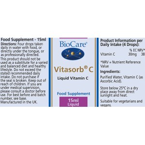 Vitasorb Течен витамин C 15 мл | BioCare