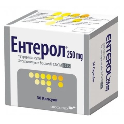 Enterol 250 мг 30 капсули | Biocodex Помага да се преборите с потенциално вредните бактерии в храносмилателната система Лечение на остра инфекциозна диария при деца и възрастни Профилактика на диария, свързан Enterol 250 мг 30 капсули | Biocodex Помага да