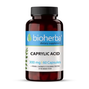 Caprylic Acid 300 мг 60 капсули | Bioherba Caprylic Acid 300 мг 60 капсули | Bioherba