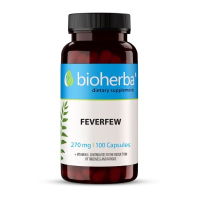 Feverfew (Вратига) 270 мг 100 капсули | Bioherba При силно главоболие и мигрена Облекчава стомашни проблеми Предотвратява болката и възпалението на ставите Вратига 270 мг 100 на капсули е на топ цена от Bi Feverfew (Вратига) 270 мг 100 капсули | Bioherba 