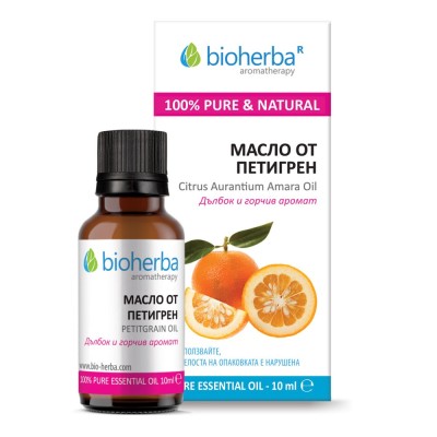 Petitgrain Oil 10 мл | Bioherba Успокоява и повдига духа Дазодорира ефективно Етерично Масло от Петитгрен е на топ цена от Bioherba Какво знаем за Етерично Масло от Петитгрен? Цитрусово и свежо, Petitgrain Oil 10 мл | Bioherba Успокоява и повдига духа Даз