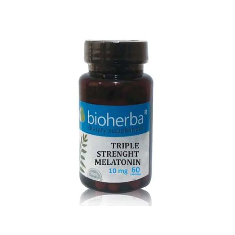 Triple Strength Melatonin 10 мг 60 капсули | Bioherba Triple Strength Melatonin 10 мг 60 капсули | BioherbaВъзстановява нормалния циркаден ритъм
Безопасна алтернатива на сънотворните
Мощен антиоксидант
Благоприятно влияе върху когнитивните фу Triple Strength Melatonin 10 мг 60 капсули | Bioherba Възстановява нормалния циркаден ритъм Безопасна алтернатива на сънотворните Мощен антиоксидант Благоприятно влияе върху когнитивните функции Помага Triple Strength Melatonin 10 мг 60 капсули | Bioherba