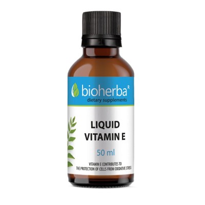 Vitamin E Liquid 50 мл | Bioherba Оказва силно антиоксидантно действие Може да подобри кръвообращението Защитава зрението Укрепва имунитета Има противоракови и противовъзпалителни ефекти Течен Витами Vitamin E Liquid 50 мл | Bioherba Оказва силно антиокси
