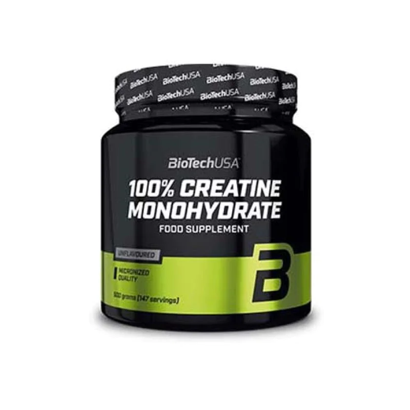 100% Creatine Monohydrate Powder 500 гр | Biotech USA Има антикатаболен ефект и насърчава мускулния анаболизъм Повишава нивата на енергия по време на тренировка Насърчава чистия мускулен растеж Увеличава к 100% Creatine Monohydrate Powder 500 гр | Biotech