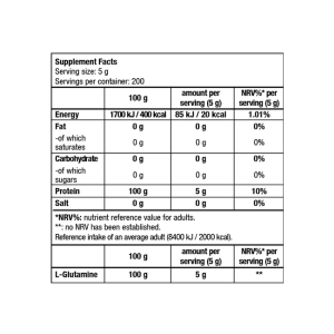 100% L-Glutamine Powder (Bag) 1000 гр | Biotech USA 100% L-Glutamine Powder (Bag) 1000 гр | Biotech USA