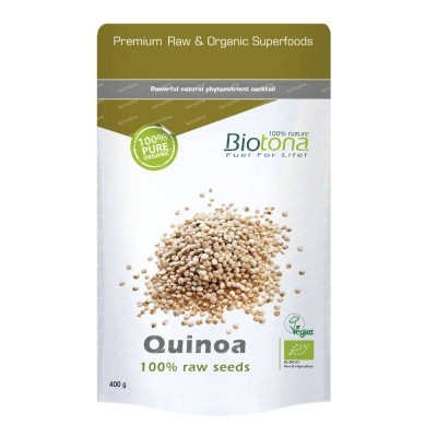 Bio Quinoa Raw Seeds 400 gr I BioTona Богат на фибри за потискане на апетита Увеличава съдържанието на серотонин в организма Поддържа дейсността на храносмилателния тракт Укрепва здравето след боледува Bio Quinoa Raw Seeds 400 gr I BioTona Богат на фибри 