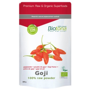 Goji Berry 250 g 100% Powder I BioTona 100% органичен продукт Перфектна добавка за сладки десерти, кисело мляко и други С висок процент питателни вещества Сертифициран хранителен продукт Подходящ за вег Goji Berry 250 g 100% Powder I BioTona 100% органиче