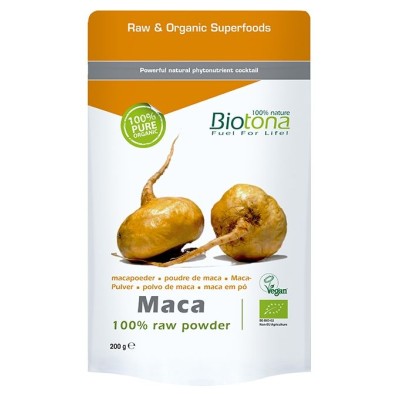 Мака Био 200 гр 100 % на прах I BioTona Съвкупност от полезни за човешкото здраве компоненти Подобрява състоянието на спермата и подобрява мъжката потентност Увеличава либидото при мъже и жени Помощник при Мака Био 200 гр 100 % на прах I BioTona Съвкупнос