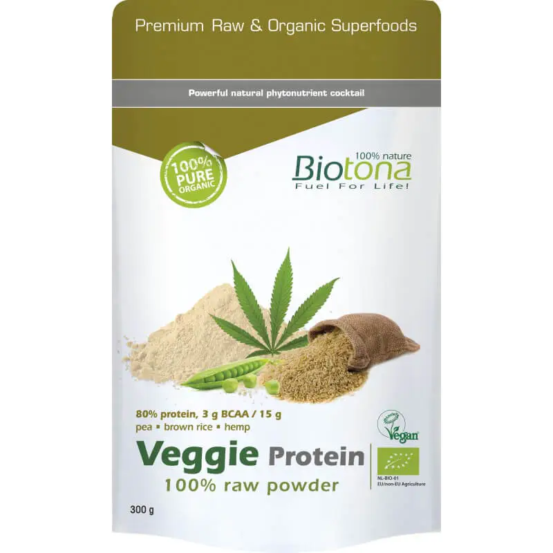 Vegan Protein 100% Raw Powder 300 gr. I BioTona Богат аминокиселинен фон За спортисти, активни хора, за тези с натоварено ежедневие Изцяло растителна добавка Протеини, необходими за доброто здраве и ф Vegan Protein 100% Raw Powder 300 gr. I BioTona Богат 