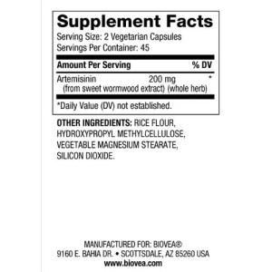 Artemisinin 100 мг 90 вегетариански капсули | Biovea