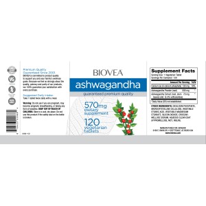 Ashwagandha 570 мг 120 веге таблетки | Biovea Ashwagandha 570 мг 120 веге таблетки | Biovea