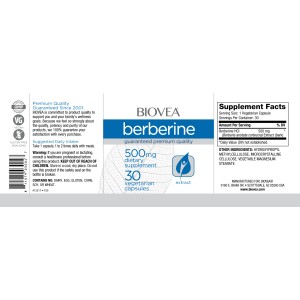 Berberine 500 мг 30 вегетариански капсули | Biovea Berberine 500 мг 30 вегетариански капсули | Biovea