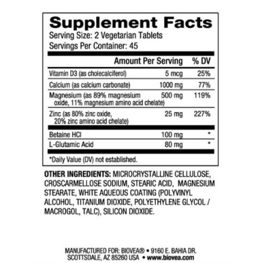 Cal-Mag-Zinc + Vitamin D 180 таблетки | Biovea