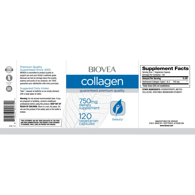 Collagen 750 мг 120 вегетариански капсули | Biovea Collagen 750 мг 120 вегетариански капсули | BioveaГрижи се за здравината на кожата и нейното сияние
Повишава плътността на костната система
Грижи се за здравината на Вашите зъби
Колаген 750 м Collagen 750 мг 120 вегетариански капсули | Biovea Грижи се за здравината на кожата и нейното сияние Повишава плътността на костната система Грижи се за здравината на Вашите зъби Колаген 750 мг на капсули Collagen 750 мг 120 вегетариански капсули | Biovea