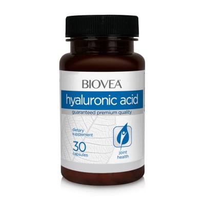 Hyaluronic Acid 40 мг 30 вегетариански капсули | Biovea За перфектно състояние на Ваште стави Подобрява Вашата подвижност, намалява болката и триенето на ставните хрущяли Овлажнява и хидратира кожата Облек Hyaluronic Acid 40 мг 30 вегетариански капсули | 