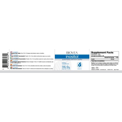 Inositol 600 mg 113.4 g I Biovea Подпомага бъбречните функции и тези на черния дроб Помага в дейността на щитовидната жлеза За по-добър синтез на белтъчини Стимулира натрупването на мускулна маса Подобр Inositol 600 mg 113.4 g I Biovea Подпомага бъбречнит