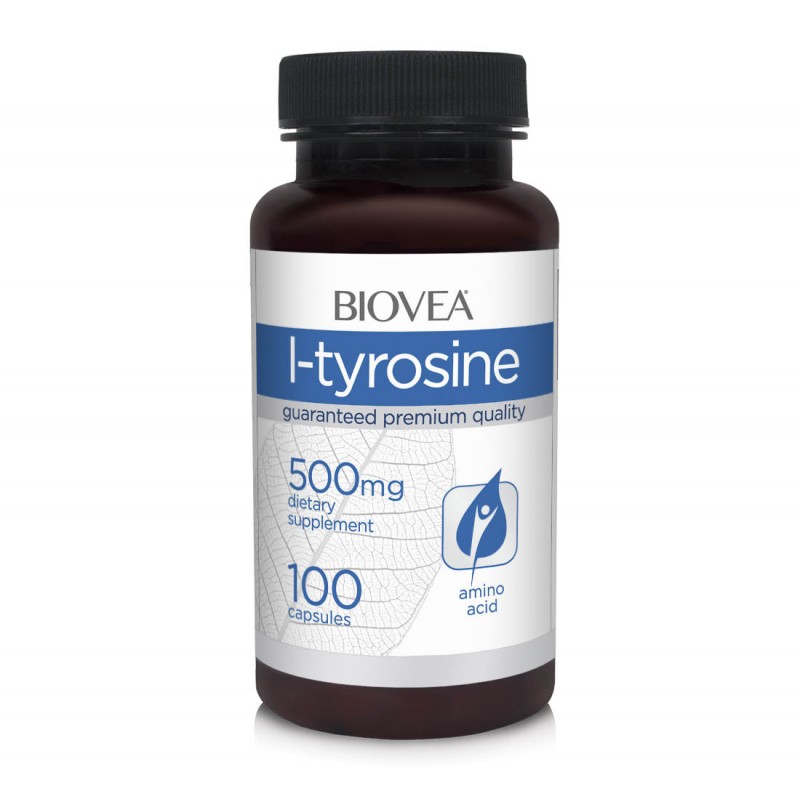 L-Tyrosine 500 мг 100 капсули | Biovea Подобрява работата на мозъка при стресови ситуации Освобождава от тревожните мисли Зарежда организма с повече оптимизъм и енергия L-Тирозин 500 мг 100 на капсули е на L-Tyrosine 500 мг 100 капсули | Biovea Подобрява 