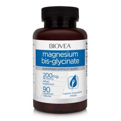 Magnesium Bis-glycinate 200 мг 90 веге капсули | Biovea Подкрепя здравето на сърцето Помага за поддържане на здравословни нива на кръвното налягане Повишава имунитета Насърчава клетъчната комуникация Ма Magnesium Bis-glycinate 200 мг 90 веге капсули | Bio