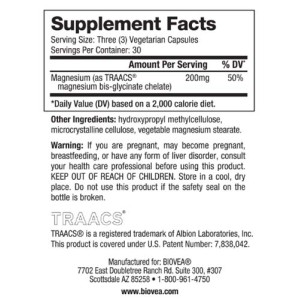 Magnesium Bis-glycinate 200 мг 90 веге капсули | Biovea