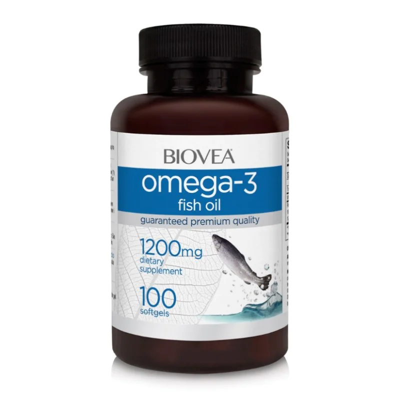 Рибено масло Омега-3 1200 мг 100 гел-капсули | Biovea Рибено масло Омега-3 1200 мг 100 гел-капсули | Biovea