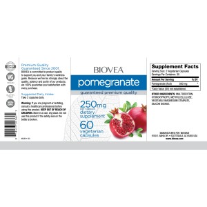 Pomegranate 250 мг 60 вегетариански капсули | Biovea