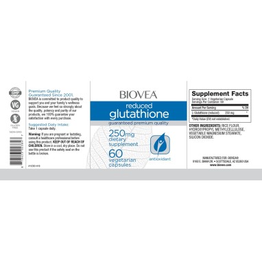 Глутатион Редуциран (L-Glutathione) 250 мг 60 капсули | Biovea